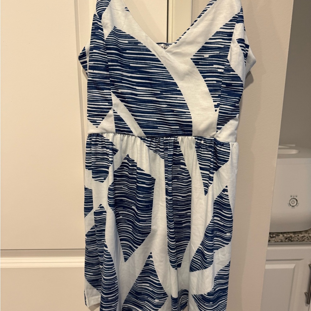 Blue and White Striped Dress